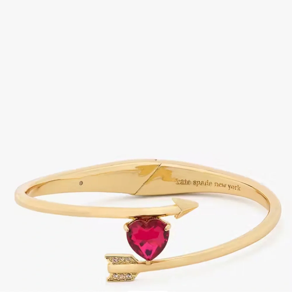 $129 Kate Spade Lovestruck Heart And Arrow Hinged Cuff
